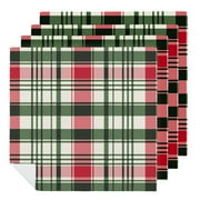 Paper Napkins Dark Green Plaid with Red and White Buffalo Plaid Disposable Napkins Checkered Pattern Xmas Cocktail Beverage Napkins for Christmas Holiday Dinner Party Supplies