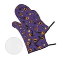thumbnail image 2 of Oven Mitts and Pot Holders 4 Piece, funny halloween pumpkins High Heat Slip Resistant Oven Mitt and Trivets Set Kitchen Oven Glove Pot Holders for Cooking Baking Grilling, 2 of 7