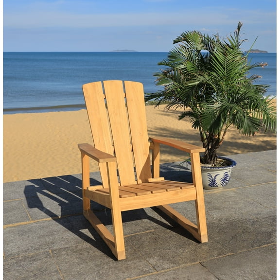SAFAVIEH Couture San Juan Brazilian Teak Adirondack Chair, Natural