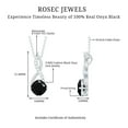 thumbnail image 4 of Rosec Jewels Natural Black Onyx Infinity Pendant Necklace with Moissanite (8 mm Cushion Cut Onyx, AAA Quality) - Ready to Gift, 925 Sterling Silver, 4 of 8
