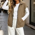 thumbnail image 5 of Women's Sleeveless Zip Up Sweatshirt Vest Stand Collar Athletic Sweatshirt Jacket with Pockets for Spring Fall Winter Daily Athleisure Loungewear, 5 of 8