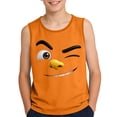 thumbnail image 2 of Cartoon Emoji Graphic Tank Top for Kids Boys, Orange Sleeveless Shirt | Play Tee Moisture Wicking Relaxed Fit, Sizes 4-14 Years,Size 10 T, 2 of 6
