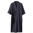 thumbnail image 2 of Awdenio Mens Pajama Robes Pajamas Fashion Robe Bathrobe Three Quarter Sleeve Soft Autumn Pajamas Lounging, and Leisure Activities Cozy Loungewear Silk Satin, 2 of 3