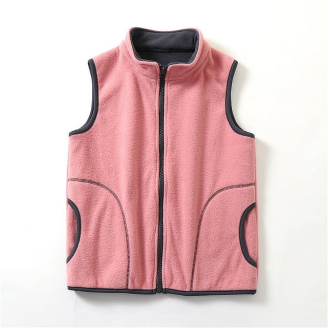 Gilet Sans Manches en Coton Épais et Chaud pour Enfants Bébés Filles Garçons Hiver Rouge
