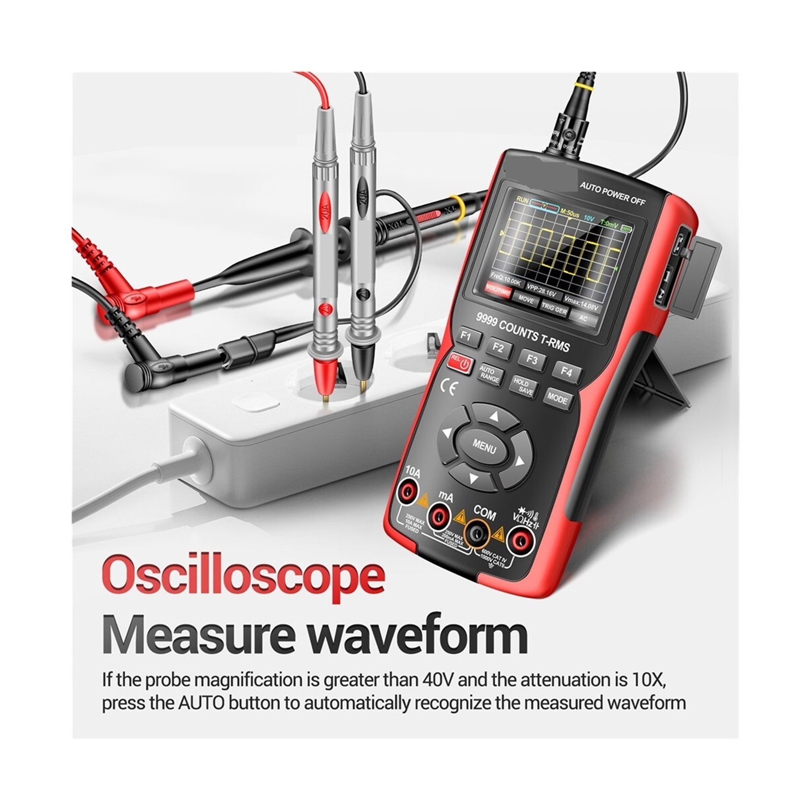 AOS02 Digital Oscilloscope Transistor Test Multimeter 48MS/s Sampling Rate 10MHZ Analog Bandwidth Support Waveform Storage ,Professional Designed