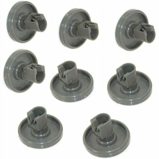 Ruedas para rejilla inferior de lavavajillas, resistentes al agua hirviendo, probadas a 140 °C sin deformación, pieza original OEM para una instalación sencilla sin necesidad de herramientas, soporte