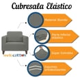 thumbnail image 4 of Cubre Sala Ajustable Stretch Fit Elástico 3 Piezas "Gris Claro" Melocotton Stretch, 4 of 6