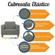 thumbnail image 4 of Cubre Sala Ajustable Stretch Fit Elástico 3 Piezas "Gris Claro" Melocotton Stretch, 4 of 6