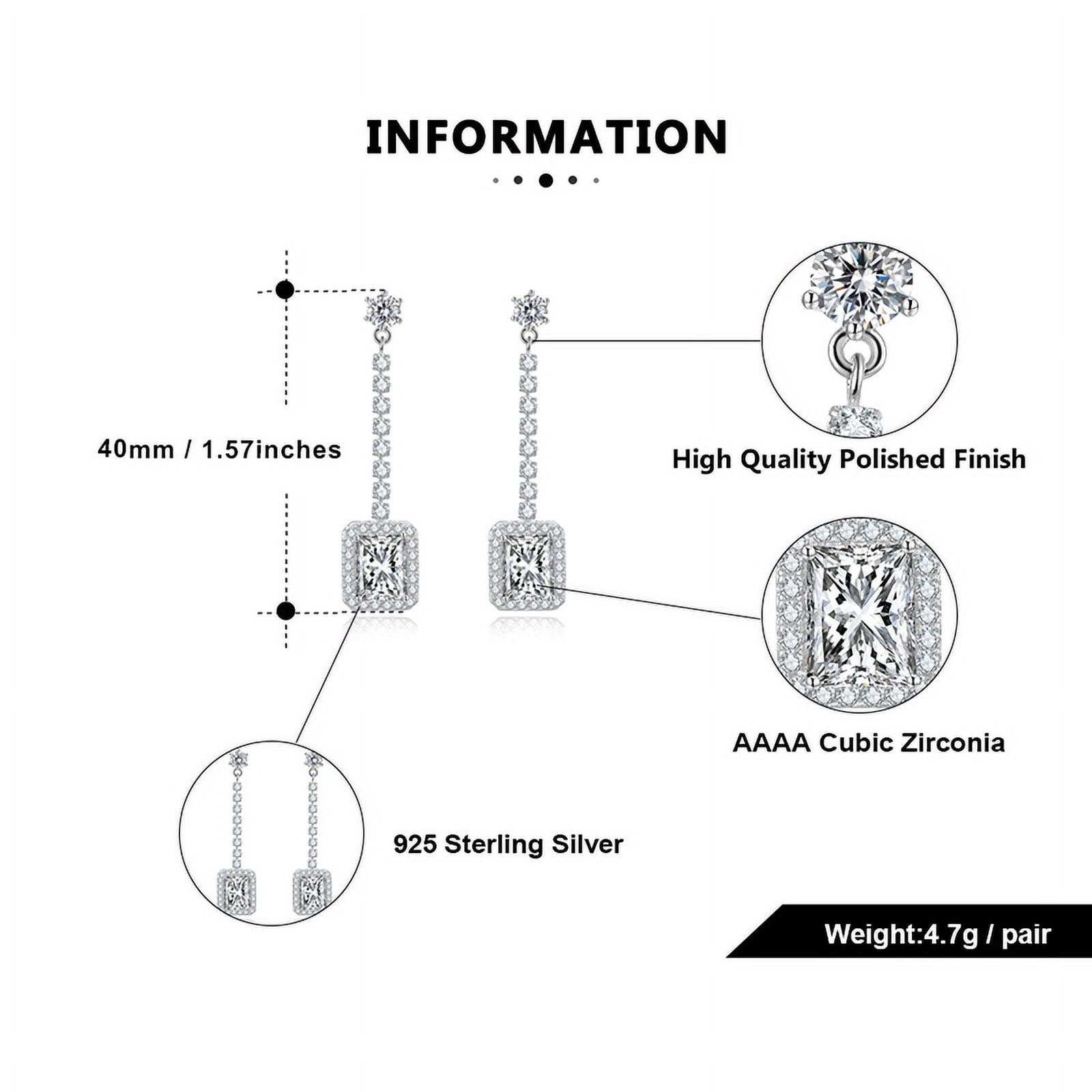 Halo Dangle Earrings for Women Sterling Silver Pink Clear CZ Ginger Lyne Collection