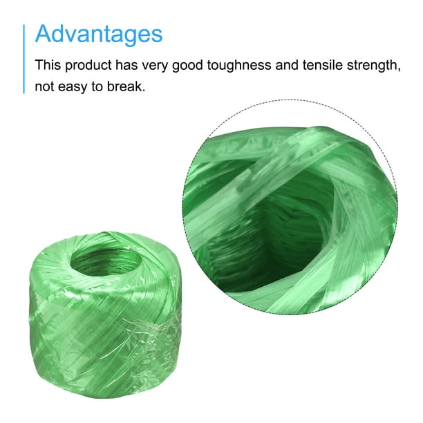 Unique Bargains Uxcell Polyester Nylon Plastic Rope Twine Bundled For Packing ,100m Green 3 Pack