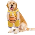 thumbnail image 2 of PULLIMORE Fun Basketball Player Dog Costume - Sporty Pet Outfit for Halloween & Parties(Yellow, M), 2 of 7