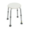 Essential Medical Supply Round Bath Stool - Height Adjustable Shower Chair for Compact Tubs, White Textured Plastic Seat for Seniors and Adults