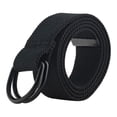 thumbnail image 2 of E-Living Store 61" Polyester Fabric Mens/Womens XXXL D-Ring Belt in Black, 2 of 7