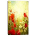 thumbnail image 2 of Fond Grunge avec Coquelicots Rouges - Impression sur Toile Florale, 2 of 3