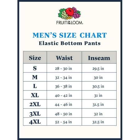 Fruit Loom Size Chart