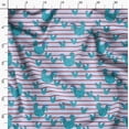 thumbnail image 4 of Soimoi Blue Poly Georgette Fabric Cock & Stripe Print Sewing Fabric Yard 42 Inch Wide, 4 of 5