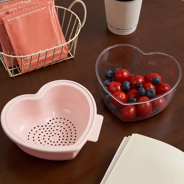 Cesta de colador de plástico de doble capa con cuenco de desagüe, pequeña cesta para lavar frutas y verduras para fregadero de cocina y almacenamiento en encimeras