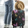 thumbnail image 2 of Black Pink Blue Butterfly Pattern Luggage Cover Fashion Suitcase Cover Baggage Covers Fit 25-28 Inch Luggage (Go Travel), 2 of 5