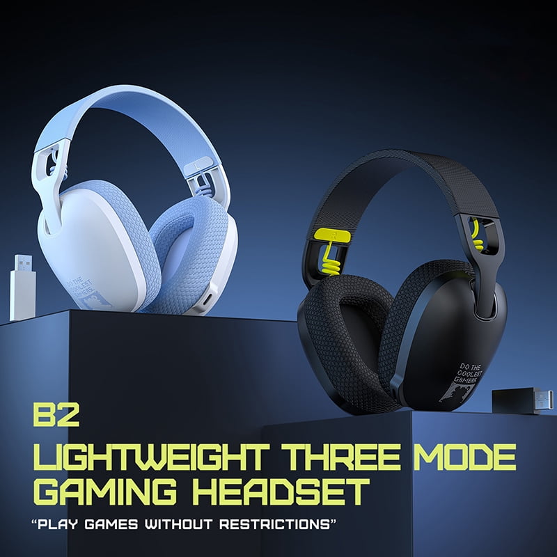 Dual Wireless Gaming Headset with Noise-Cancelling Microphone, On-Ear Headphones for Sports and Travel