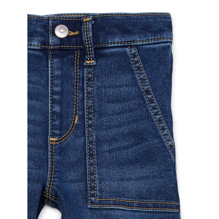 【WONDER WONDER】Tag Pintuck Long Wide Black Blue Denim PT Wonder Nation Girls Fashion Flare Jeggings, Sizes 4-18