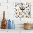 thumbnail image 3 of Ryvnso Cute Elephant Zoo Wall Clock Square Silent Non-Ticking Battery Operated 7.78", 3 of 7