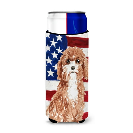 Patriotic USA Cavapoo Michelob Ultra Hugger for slim cans