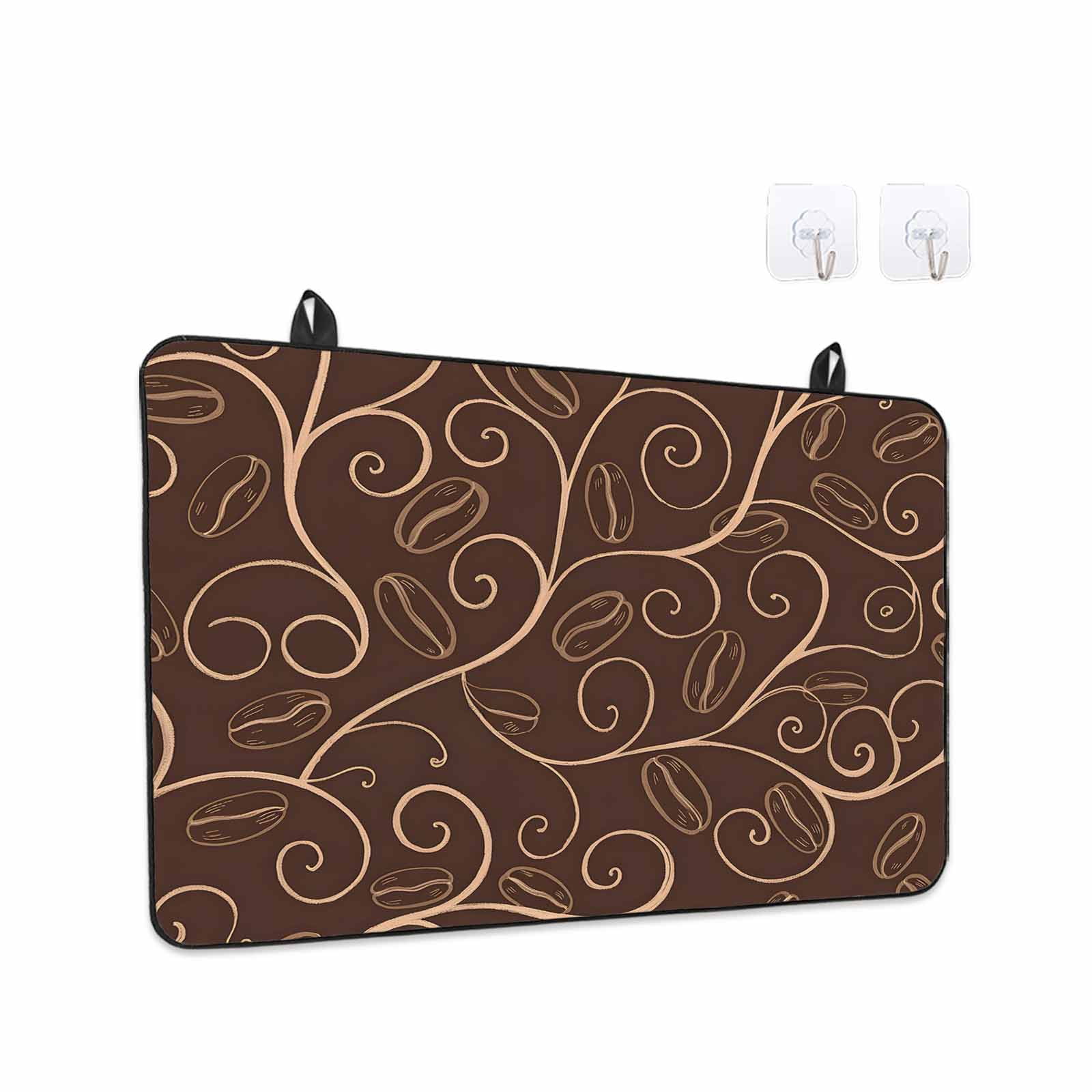 Brown Plants Stove Top Cover for Electric Stove, Heat-proof & Non Slip Glass Top Stove Cover Protector, Farmhouse Rustic Farm Leaves Branches Kitchen Flat Cooktop Rubber Mat 24x21 Inches