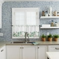 thumbnail image 3 of Kitchen Curtains and Valance Set of 2 - Idyllic Tropical Plant Palm Leaf Banana Leaf Flower Curtains Semi Sheer Curtains for Living Room - Rod Pocket Valances for Windows (27.5"x24"), 3 of 5