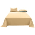 thumbnail image 2 of Yykcavykas Under 10 Three Piece Set of Washed Cotton Bed Sheets Solid Color Pattern Bed Sheet Single Piece 2 X Pillowcase 1 X Bed Sheet 90.55x98.42 Inches|Yellow-800, 2 of 7