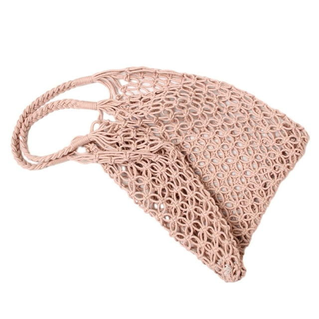 kurtrusly Fashionable And Functional Straw Beach Bag For Any Occasion Space-saving Blended Straw Handbag pink 1Set