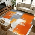 thumbnail image 3 of Burnt Orange Grey Area Rugs 6x9 for Living Room, Oil Painting Smear Modern Abstract Art Non Slip Washable Rug Runner, Low Pile Indoor Floor Carpet Mat Bathroom Rugs for Bedroom, Kids Room, 3 of 9