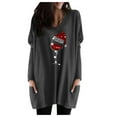 thumbnail image 1 of Chandail en Molleton à Manches Longues Imprimé de Noël pour Femmes Blouse Décontractée, 1 of 1