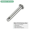 thumbnail image 2 of Uxcell 20-Pack Single Hole Clevis Pins, M4 x 25mm 304 Stainless Steel Flat Head Clevis Pins, 2 of 6