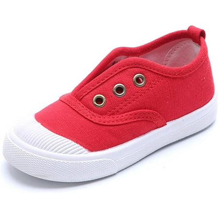 

Boy s Girl s Canvas Light Weight Slip-On Sneakers Running Shoe