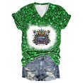 thumbnail image 2 of Fiudx Camisas para Mujer Blusa de Manga Corta con Estampado de Carnaval para Mujer, Tops Informales con Cuello Redondo, 2 of 3