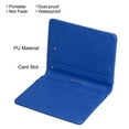 thumbnail image 3 of Uxcell Horizontal Magnetic Folded 5 Card Slots PU ID Badge Holder with Lanyard Navy Blue, 3 of 5
