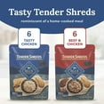 thumbnail image 4 of Blue Buffalo Tender Shreds Toppers, Natural Dog Food, 2.5-oz. Pouch, 12-Count Variety Pack, 4 of 11