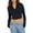 Black, variant on Womens Full Zip Cropped Workout Jacket Slim Fit - Athletic Yoga Tops with Thumb Holes Black XL