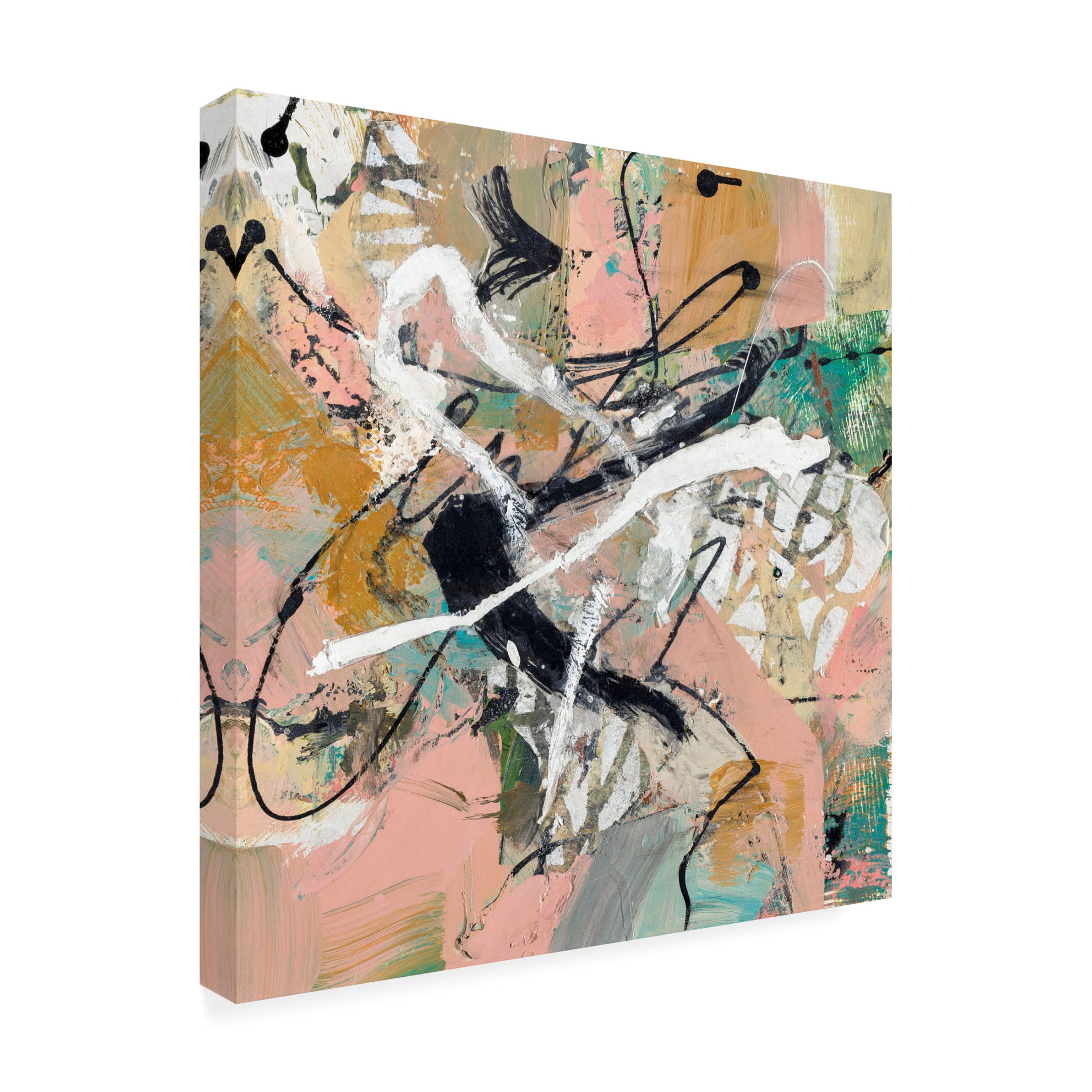 Canvas Wall Art - Suzanne McCourt 'Fluid' Wall Art for Living Room, Bedroom, or Office Décor by Trademark Fine Art - 35 x 35 Inches