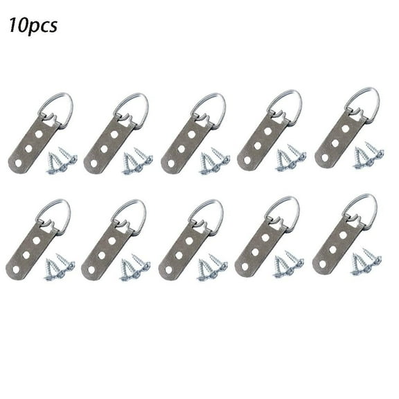 D-Ring Picture Hangers Kit with Screws 10/50 Pieces Frames Hanger Hooks 2/3Hole 3 Holes 10Pcs