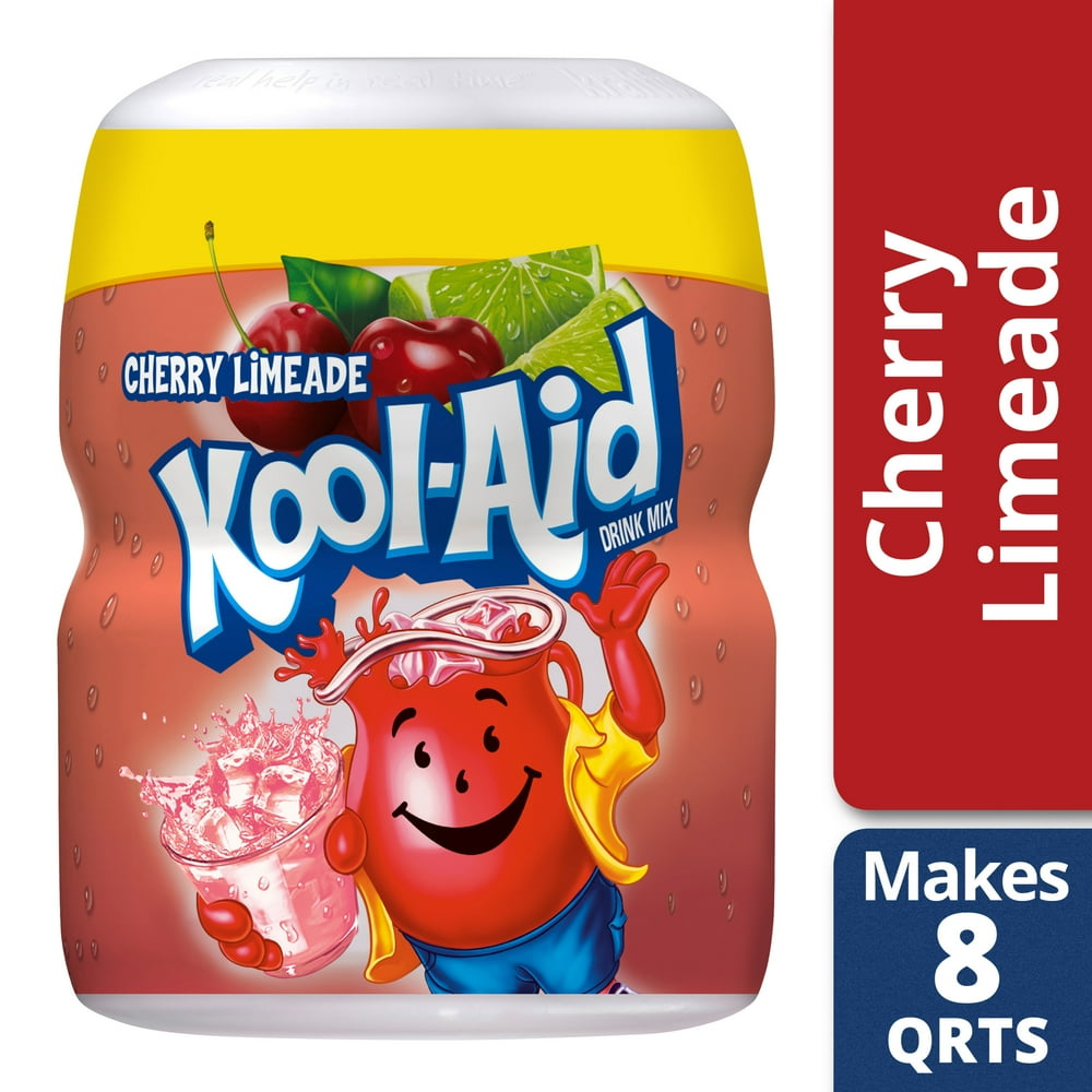 KoolAid Sweetened Cherry Limeade Powdered Drink Mix, Caffeine Free, 19 oz Jar