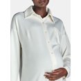 thumbnail image 5 of Time and Tru Women's Maternity Oversized Boyfriend Shirt, Sizes S-XXL, 5 of 5