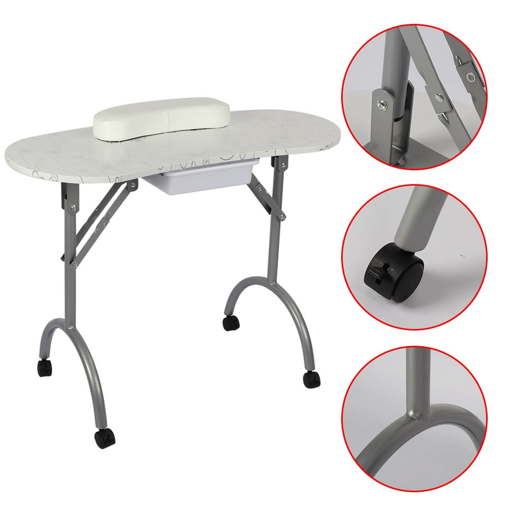 Greensen Portable Manicure Table Folding High Density Board Nail Art