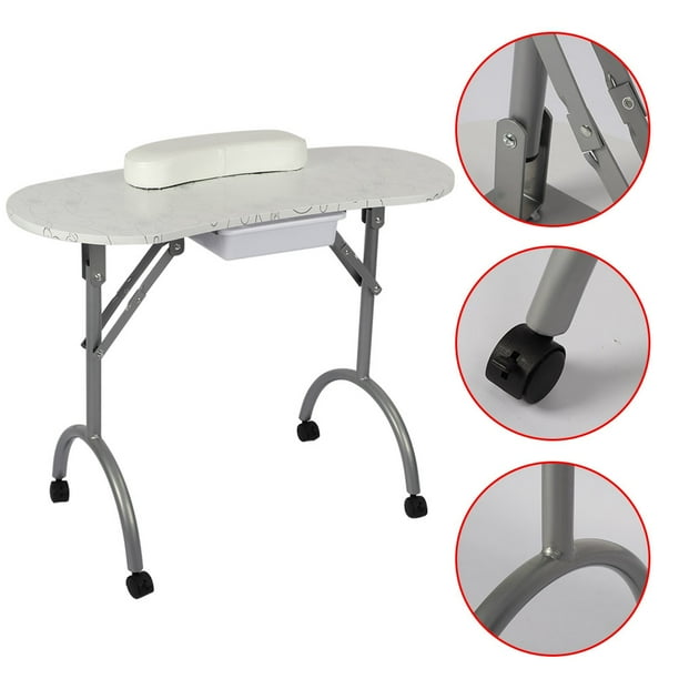 Greensen Portable Manicure Table Folding High Density Board Nail Art Desk with Bag, Foldable