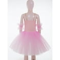 thumbnail image 6 of TiaoBug Girls Professional Ballet Leotards Tutu Dress Ballerina Swan Lake Competition Dancewear Pink 11-12, 6 of 7