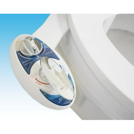 Luxe Bidet Neo 320: Fresh Water Non-Electric Mechanical Bidet Toilet Seat Attachment (Blue and White)