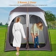 thumbnail image 5 of 7.5 FT Instant Pop Up Shelter, 2 Room Shower Tent, Privacy Changing Room Tent with Carrying Bag for Beach, Portable Toilet, Camping, Dressing, Outdoor, Brown, 5 of 5