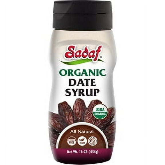 Sadaf brand, USDA Organic Date Syrup, 16 oz, in a Plastic Squeeze Bottle