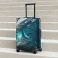 thumbnail image 6 of Susaid Airplane Shark Print Elastic Washable Suitcase Cover with Hidden Zipper, Fits 18-32 Inch Luggage for Protection During Travel-Medium, 6 of 7