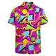 thumbnail image 4 of Camisa hawaiana con estampado 3D de hongos mágicos para hombre, camisa colorida de manga corta con botones, divertida para fiesta en la playa, ropa para hombre, 4 of 5